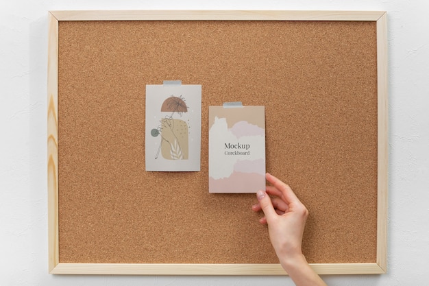 Minimalist corkboard mockup