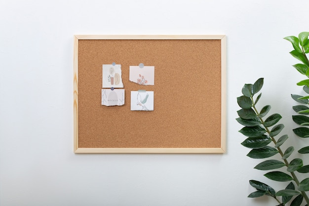 Minimalist corkboard mockup