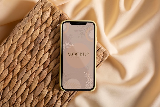 PSD minimalist device mockup in real context