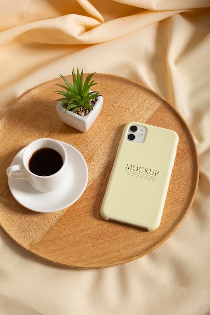 Minimalist device mockup in real context