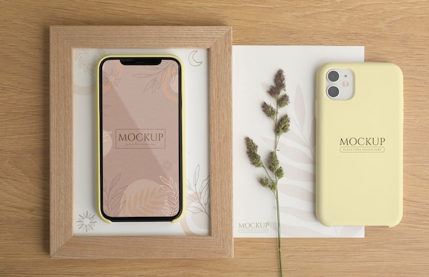 Minimalist device mockup in real context