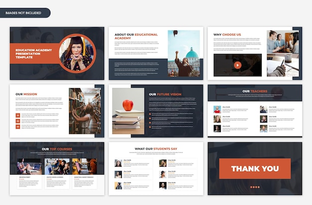 Minimalist education academy presentation slide template