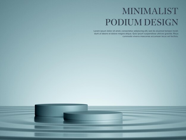 PSD minimalist elegant podium in the middle of water