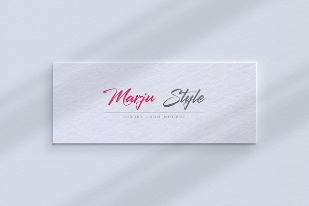 PSD minimalist embossed paper logo mockup