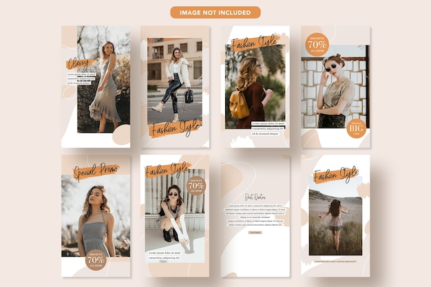 PSD minimalist fashion discount social media promo banner design instagram story template