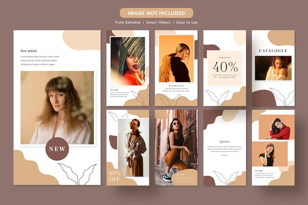 Minimalist fashion discount social media promo banner instagram template