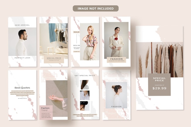 Minimalist fashion social media promo banner design instagram post template story