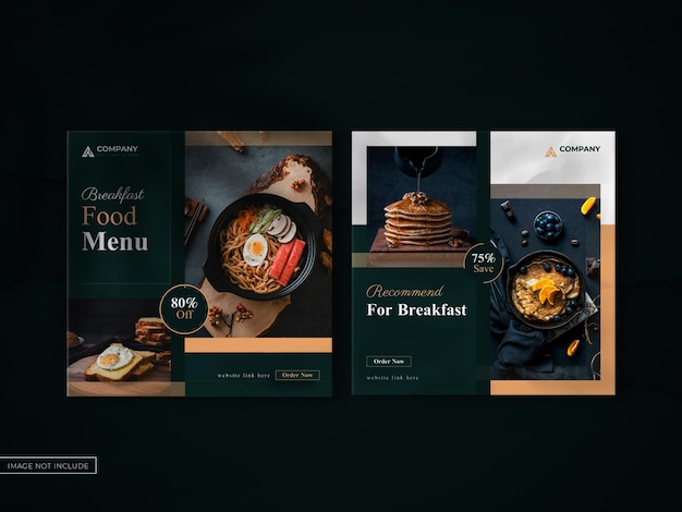 PSD minimalist food banner with a luxury mockup