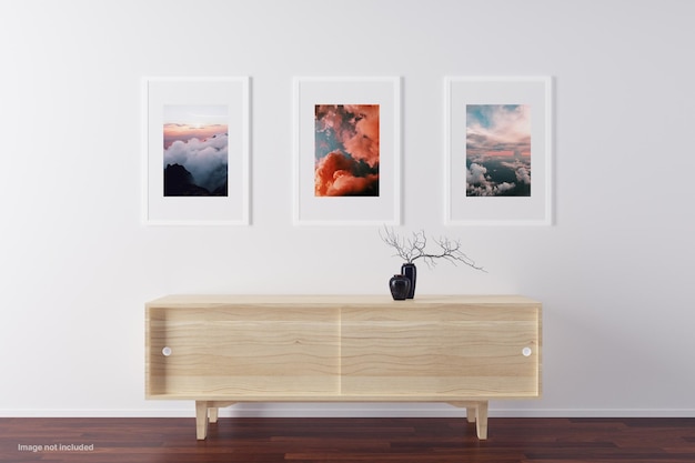 Minimalist frame mockups design isolated