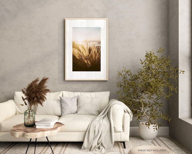 Minimalist frame wih flral mockup
