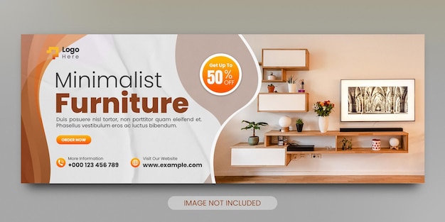 PSD minimalist furniture facebook cover and web banner template