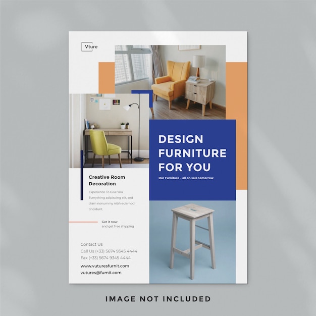 PSD minimalist furniture flyer template