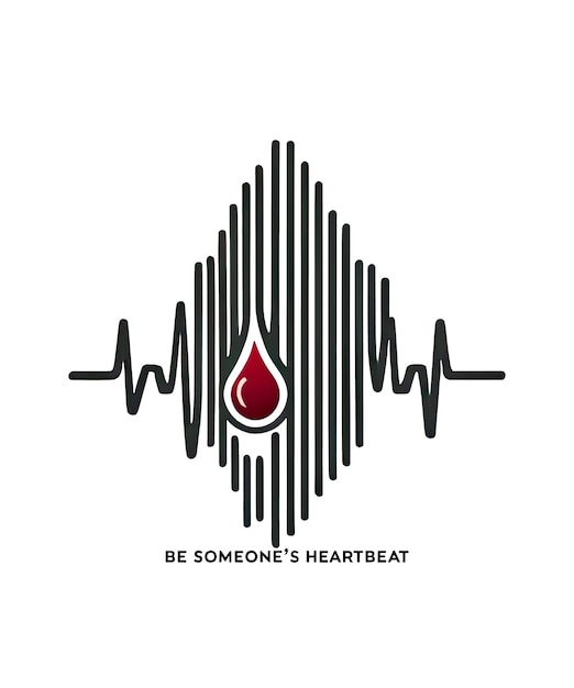 PSD minimalist heartbeat lifeline donazione di sangue tee