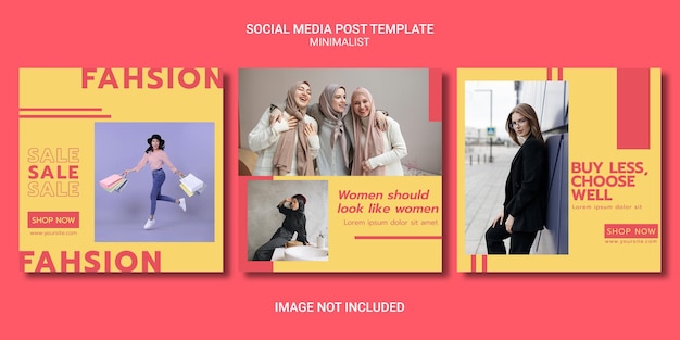 Minimalist instagram post template for shopping sale party