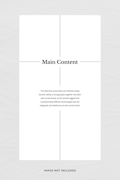 Minimalist instagram stories template with line effect design