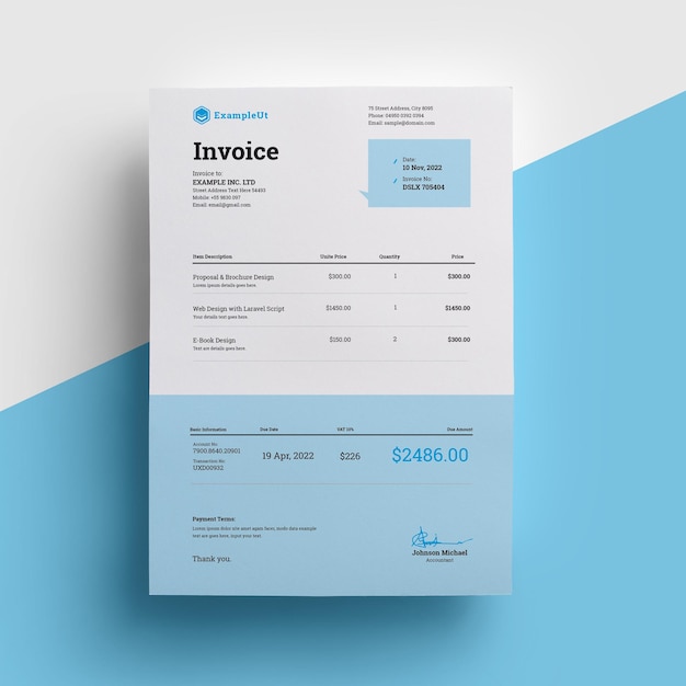 Minimalist invoice template