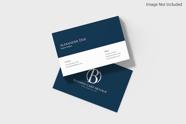 Minimalist landscape business card mockup design in 3d rendering