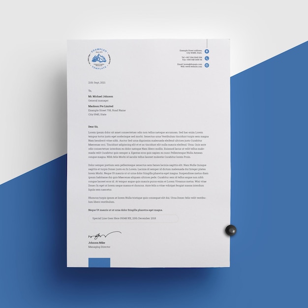 PSD minimalist letterhead template