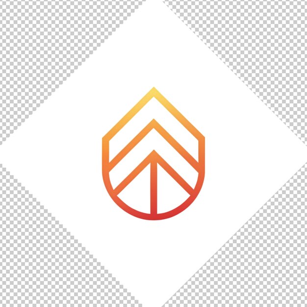 PSD minimalist logo on transparent background