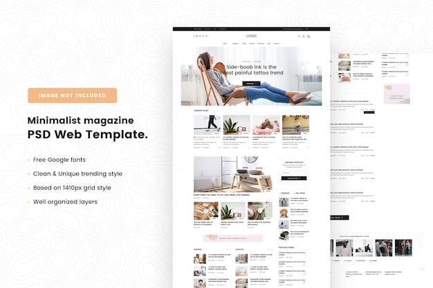 PSD minimalist magazine web template