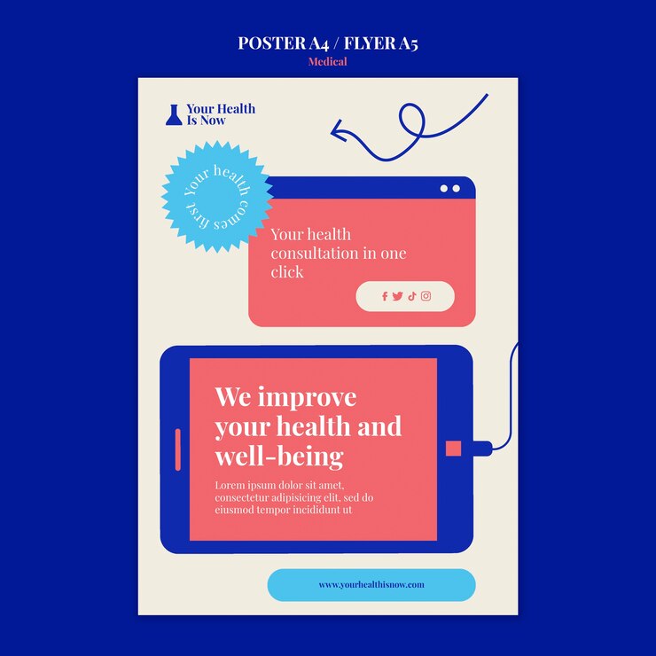 PSD minimalist medical banner flyer design