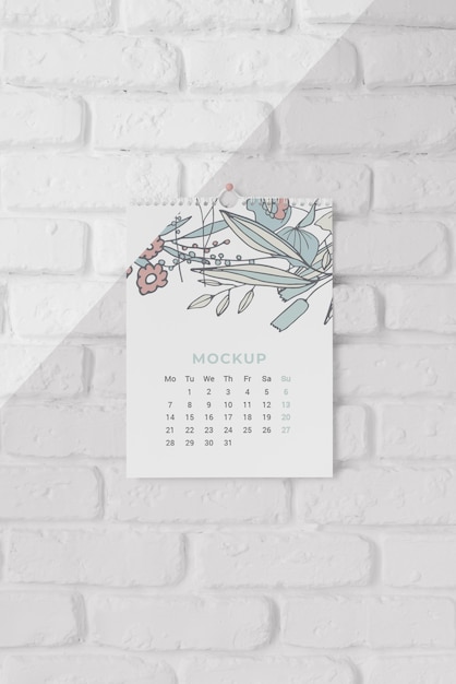 PSD assortimento di calendari mock-up minimalista