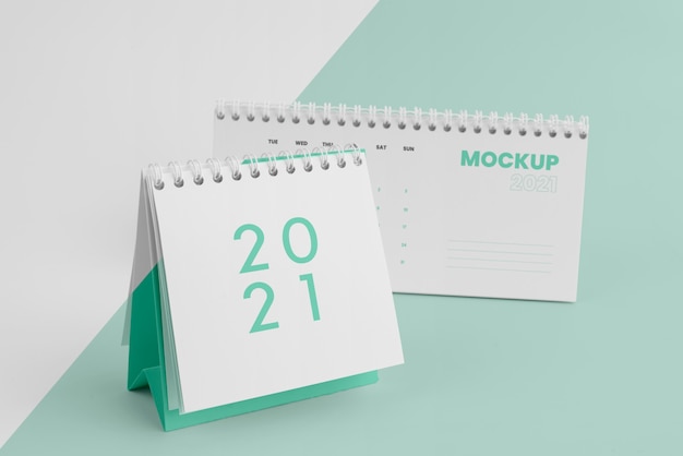 Minimalist mock-up calendar composition