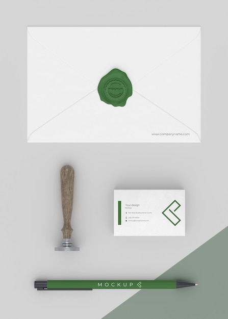 Minimalist mock-up stationery arrangement