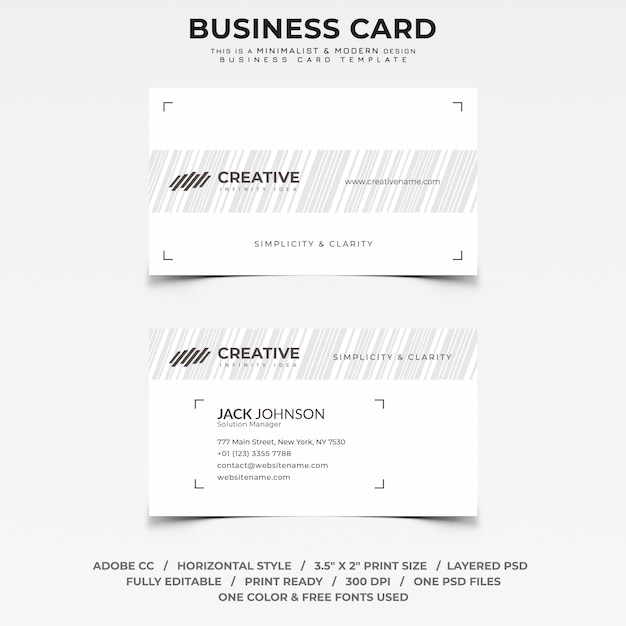 PSD minimalist and modern business card