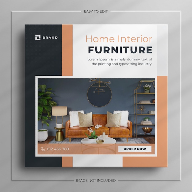 PSD minimalist modern furniture social media post template