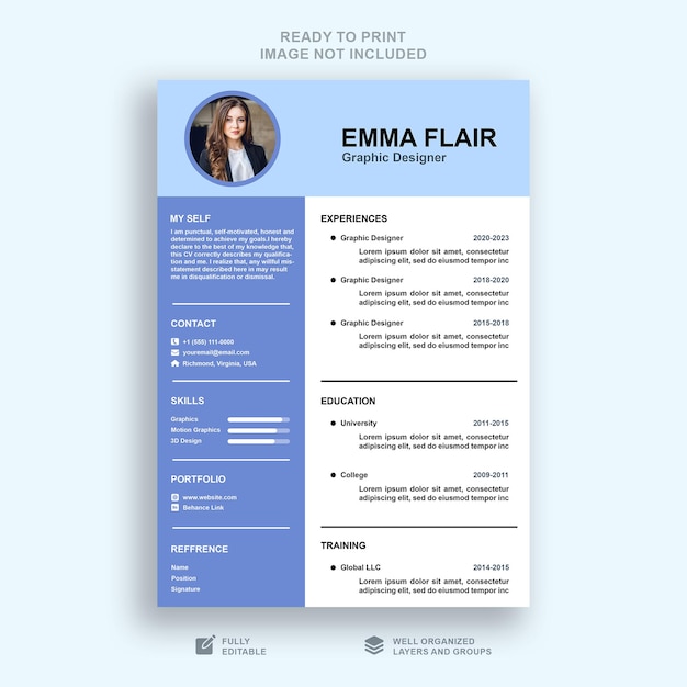 PSD minimalist modern professional resume template psd