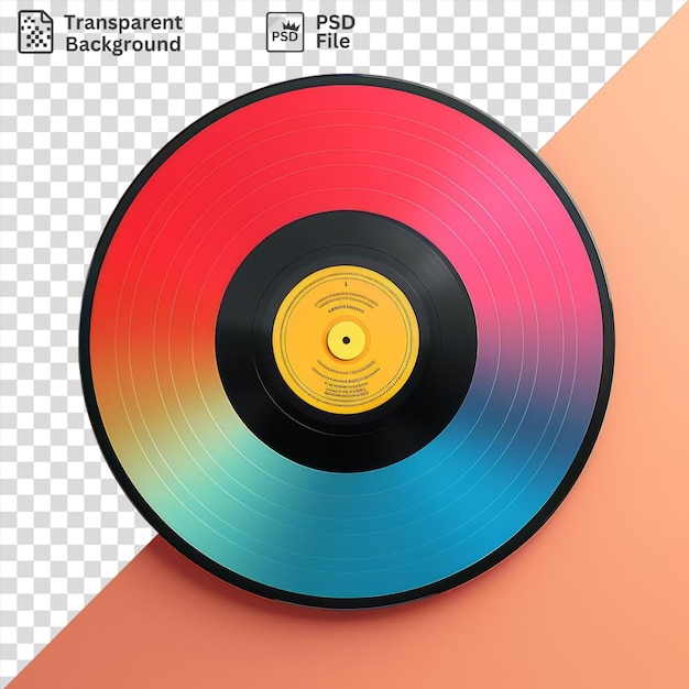 PSD Минималистичный дизайн музыкального компакт-диска с черно-белым дизайном с красно-белым логотипом, окруженным белым фоном