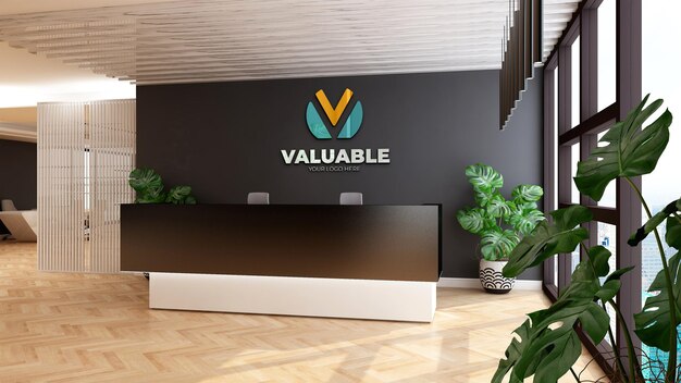 Minimalist Office Reception Or Front Desk Logo Mockup