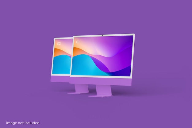 PSD minimalist pc desktop screen mockup