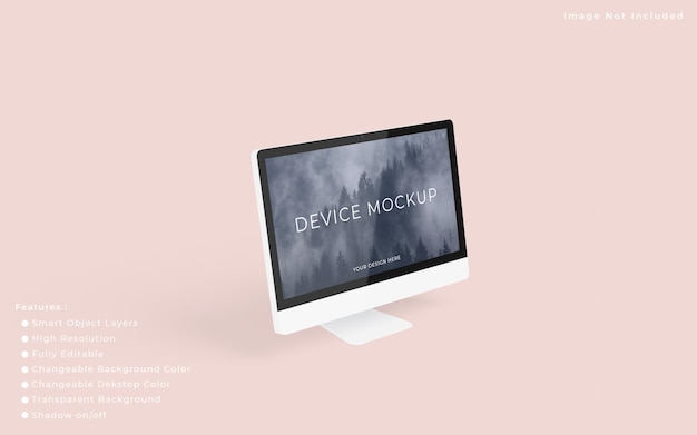 Mockup di schermo desktop pc minimalista