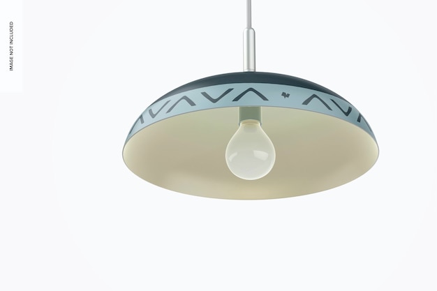 PSD minimalist pendant lamp mockup, perspective