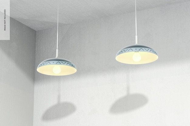 PSD minimalist pendant lamps mockup