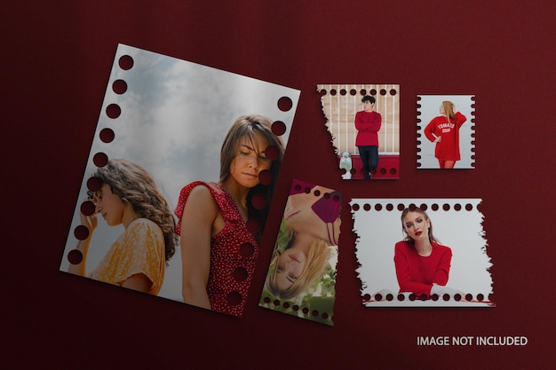 Minimalist Photo frame set mockup with 3d Rendering Psd File