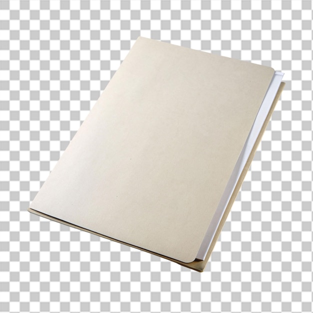 PSD minimalist photo of a white hardcover book isolated on a transparent background