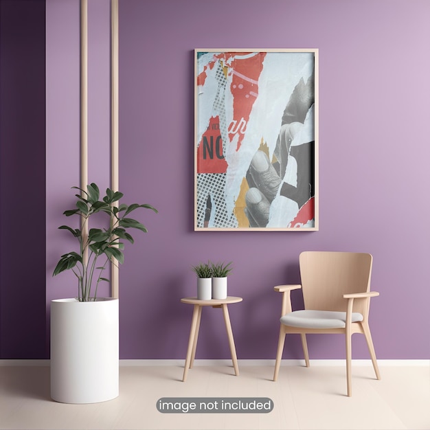 Minimalist poster mockup frame