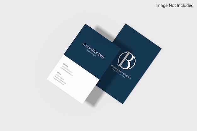 PSD minimalist potrait business card mockup design in 3d rendering