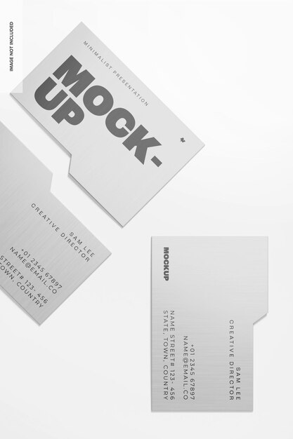 Minimalist presentation cards mockup, top view 02