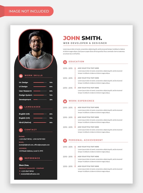 PSD minimalist professional cv or resume template design