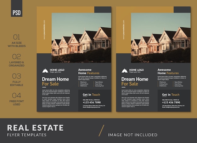 PSD minimalist real estate flyers