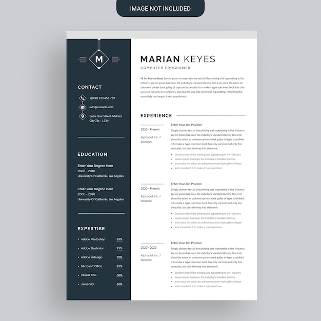 Minimalist resume cv template