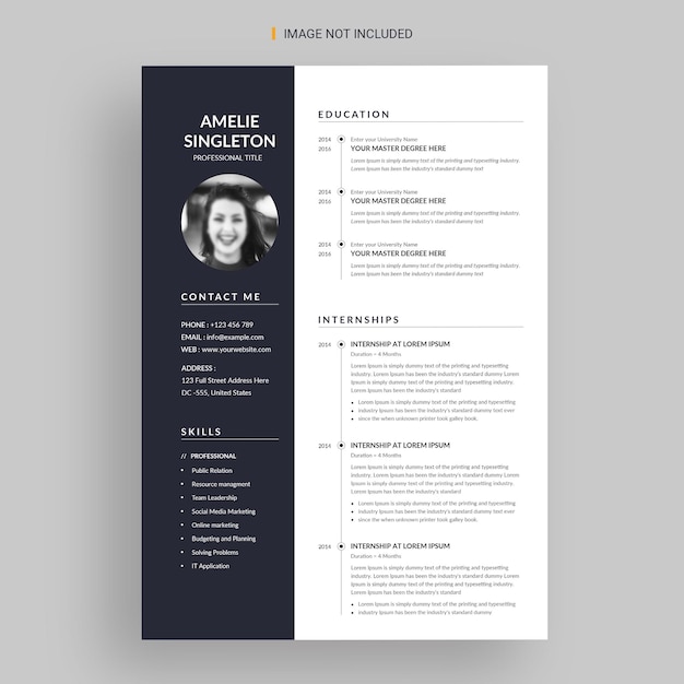 Minimalist resume cv template