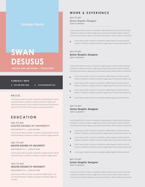 Minimalist resume layout