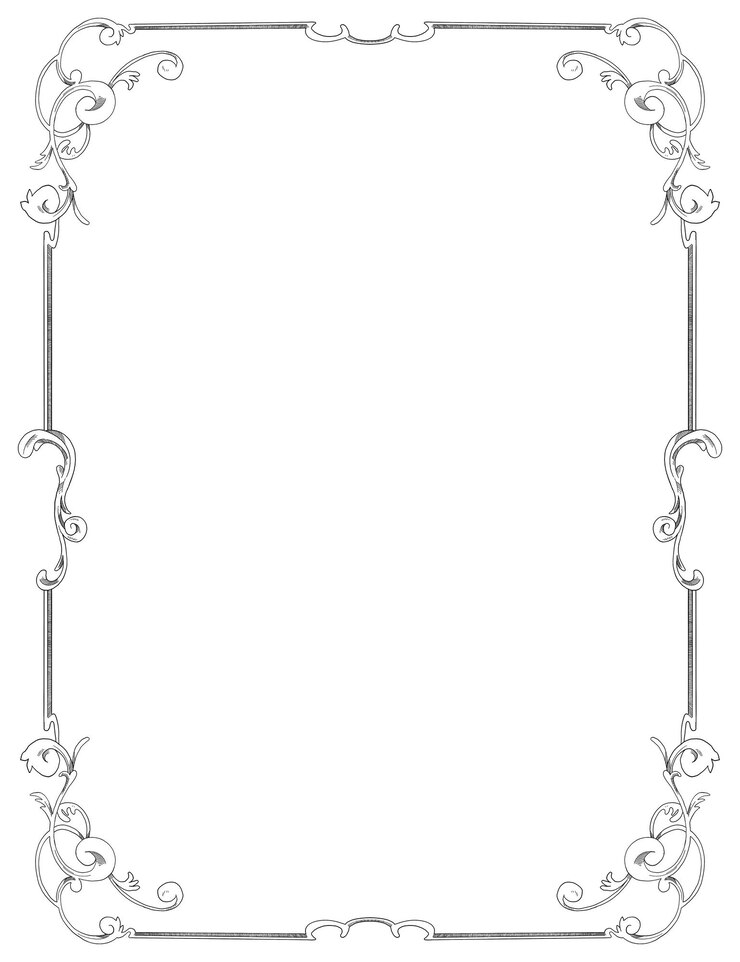 PSD minimalist rococo border and frame