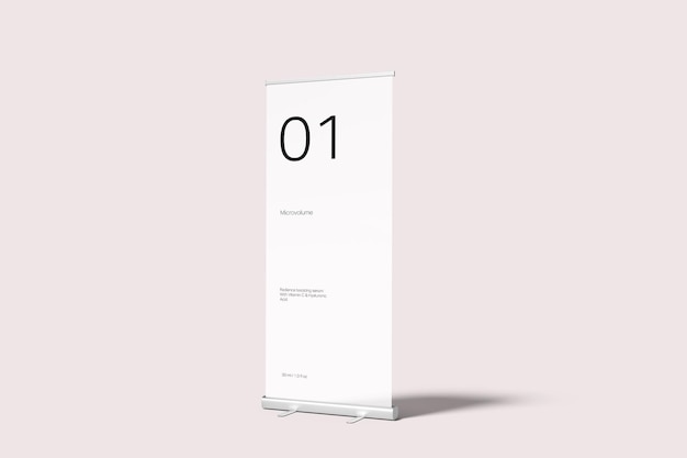 Minimalist rollup banner showcasing 01 for presentations and events