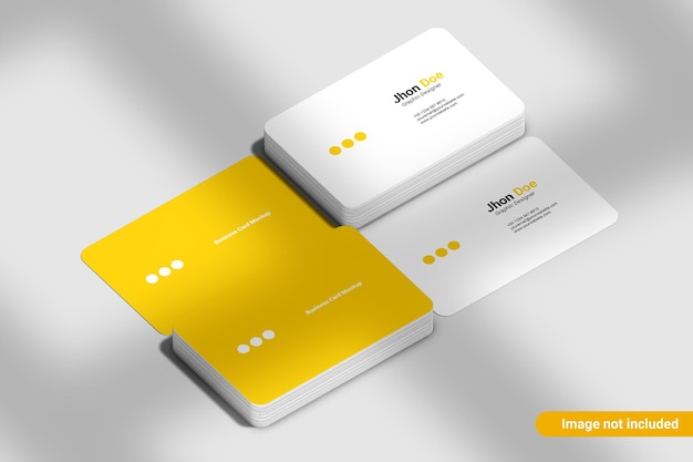 PSD minimalist rounded business card mockup